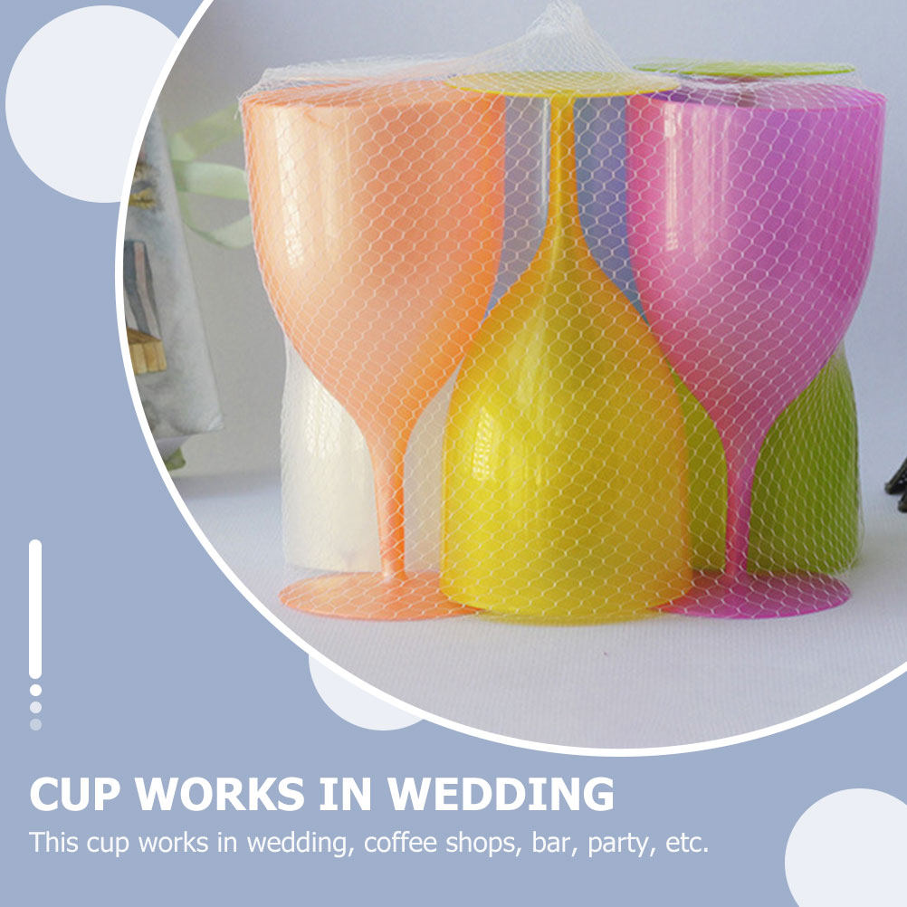 Wine Beer Whiskey - 6Pcs Colorful Plastic Goblet Set High