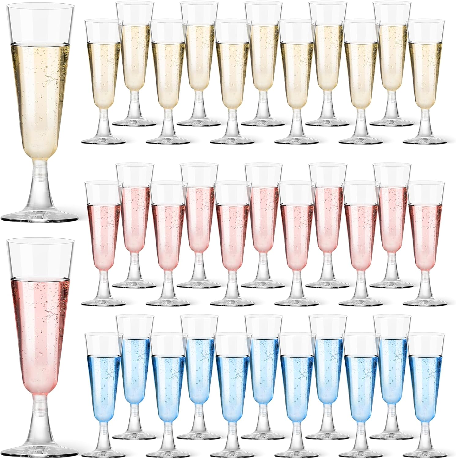 Wine & Beer Tours Of Nova Scotia - Plastic Champagne Flutes 40 Pack, 5.5