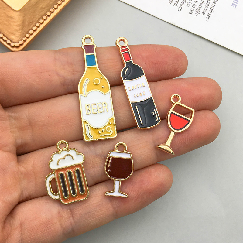 10pcs/lot Enamel Charms Red Wi - Wine With Beer Mix 评论和价格