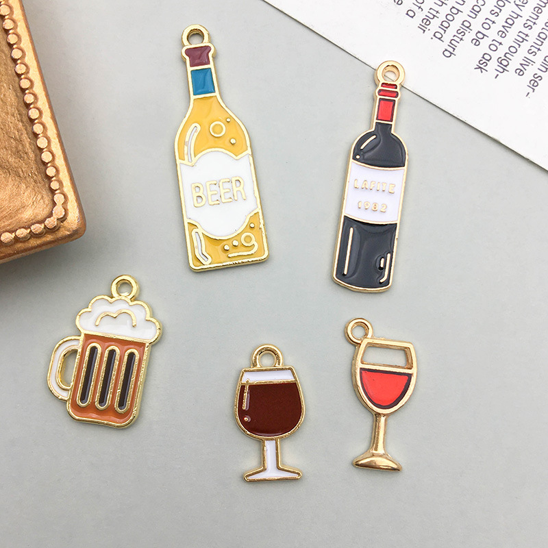 10pcs/lot Enamel Charms Red Wi - Wine With Beer Mix 评论和价格