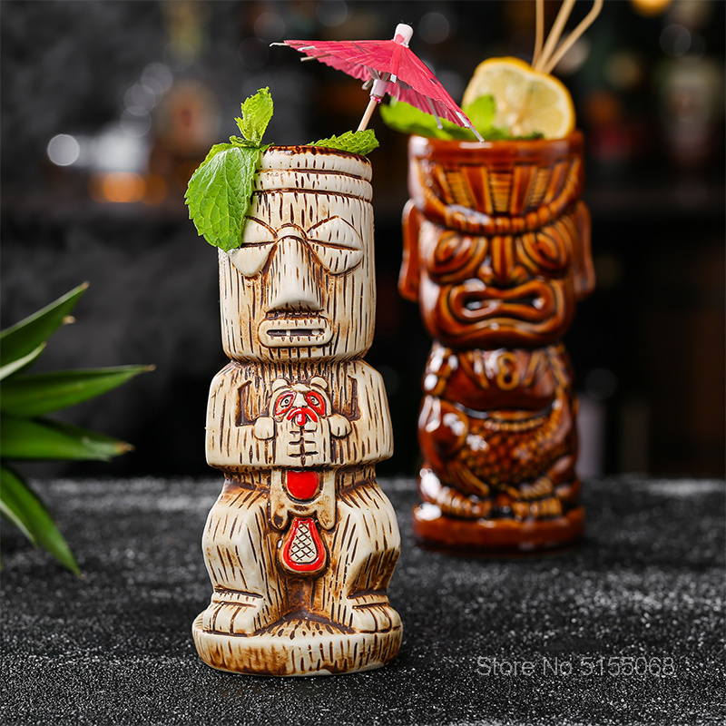 Tiki Mug Ceramic Cocktail Glas - Wine With Beer Mix 评论和价格