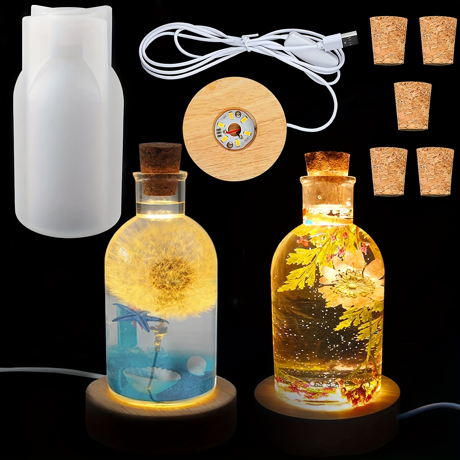 Drift Bottle Light Resin Mold  - Bottle Stopper Set 评论和价格