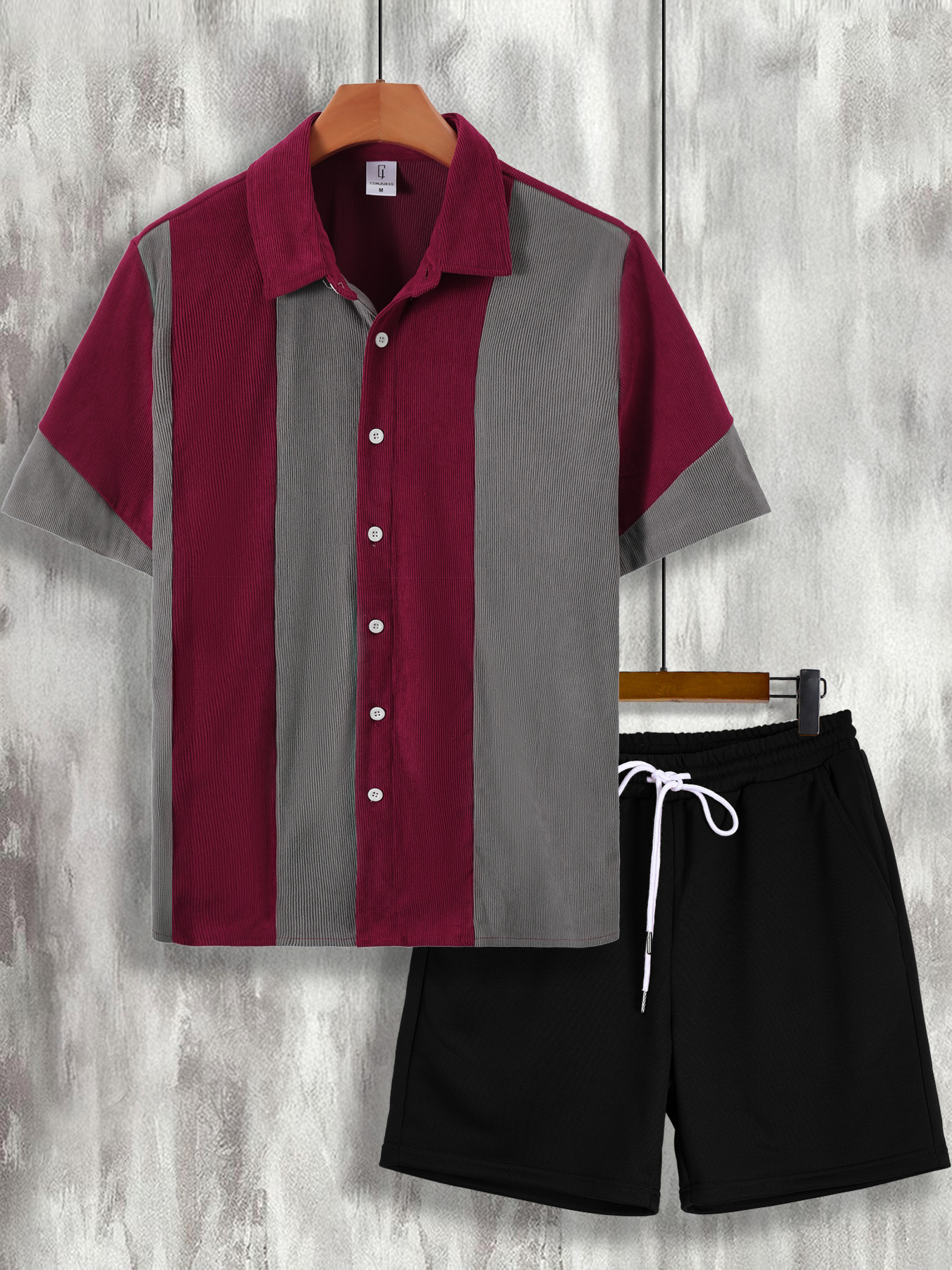 Men's Wine Red & Gray Color Bl - Wine & Beer Quito 评论和价格