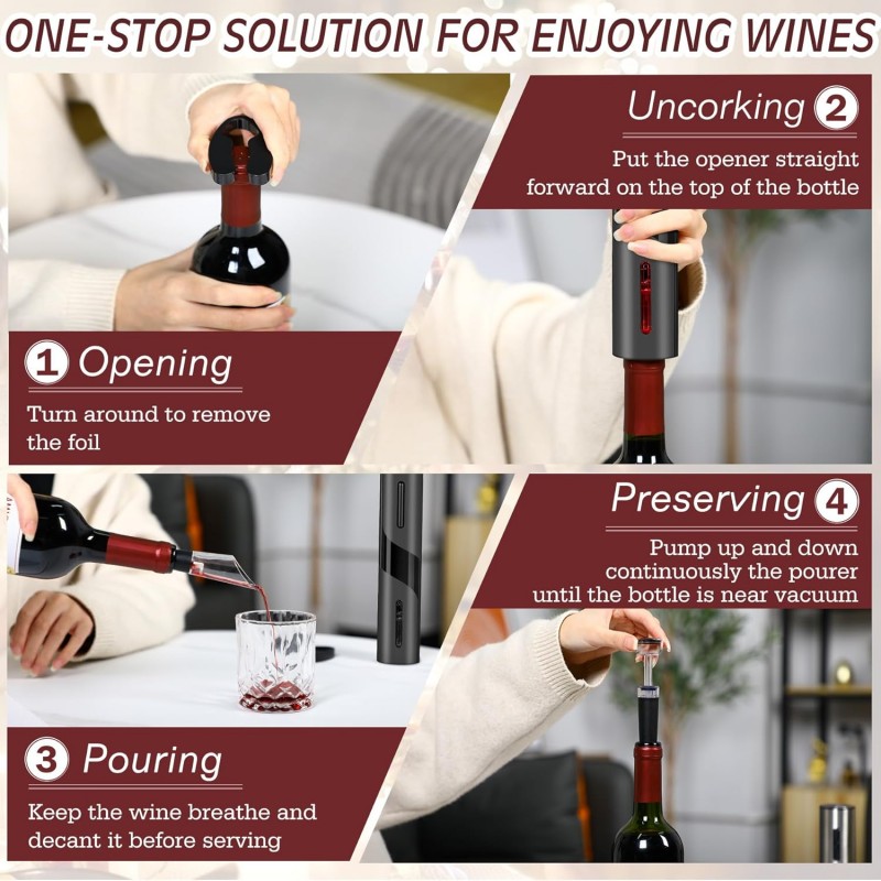 Rechargeable Multifunction Ele - Bottle Stopper Set 评论和价格