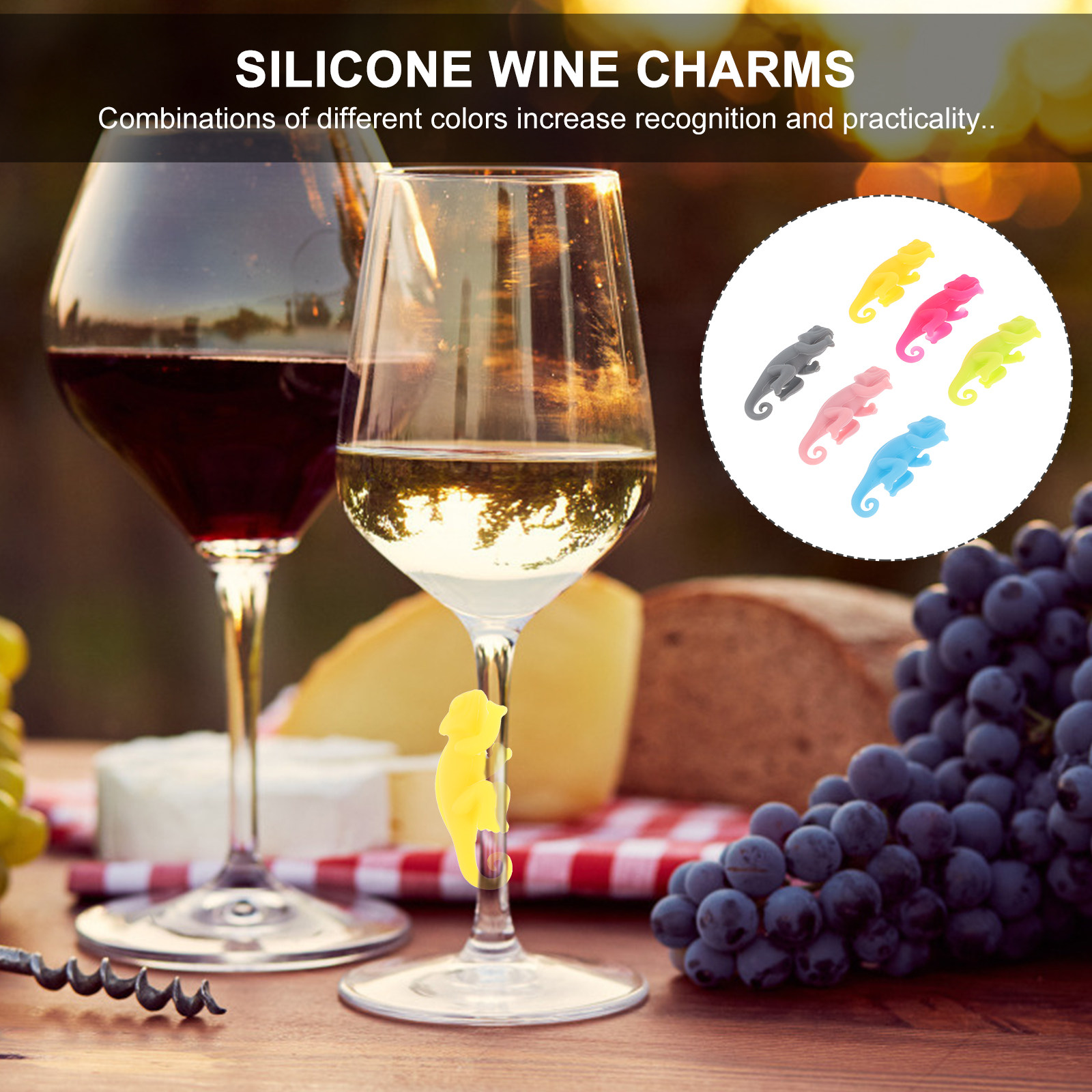 6Pcs Adorable Animal Shape Win - Wine Beer Whiskey 评论和价格