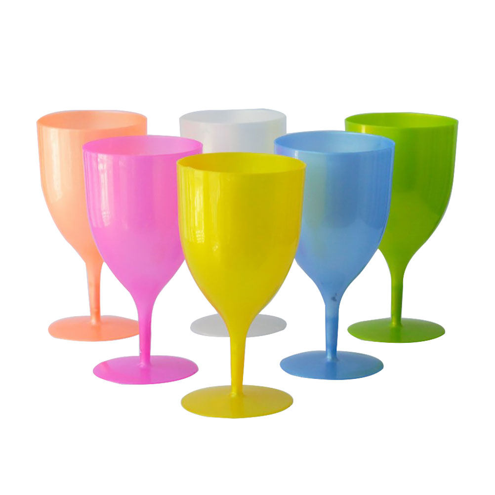 6Pcs Colorful Plastic Goblet S - Wine Beer Whiskey 评论和价格