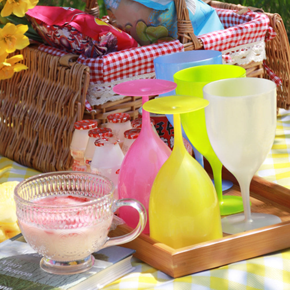 6Pcs Colorful Plastic Goblet S - Wine Beer Whiskey 评论和价格