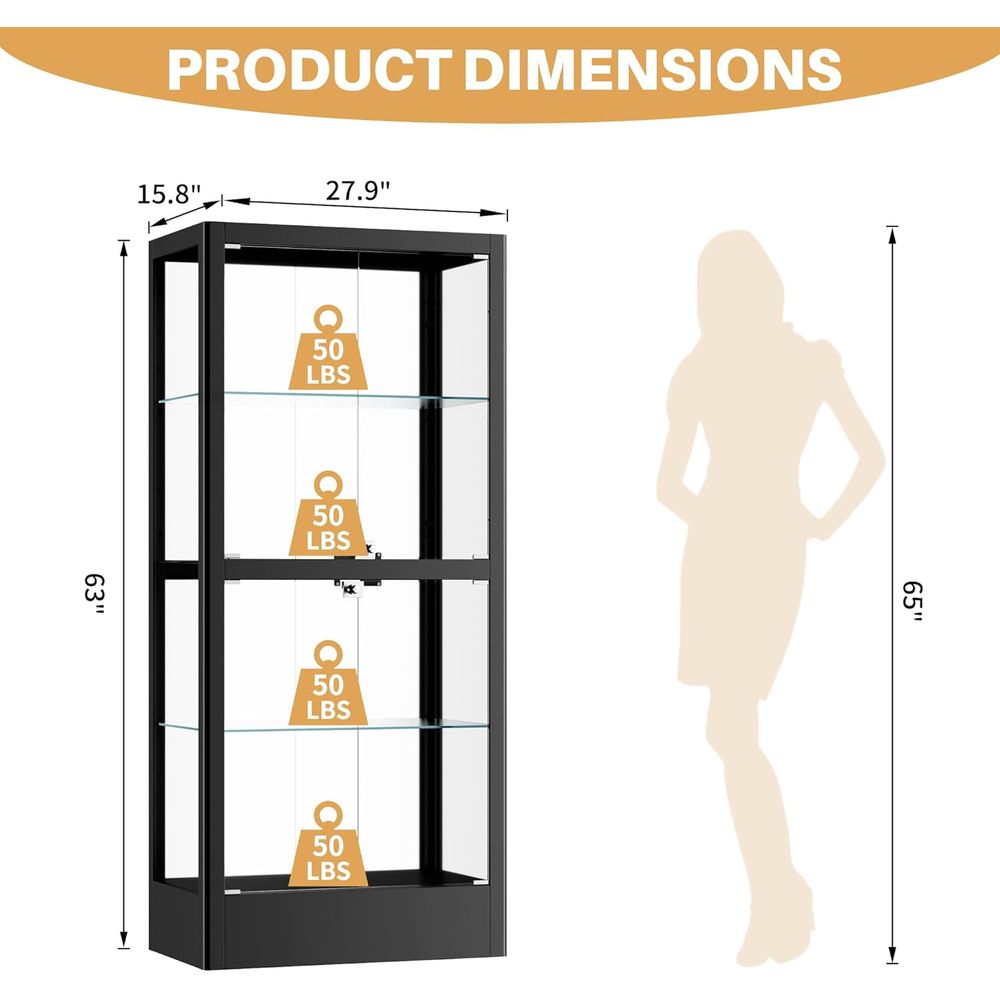 4-Sided Lockable Glass Display - Wine & Beer Quito 评论和价格