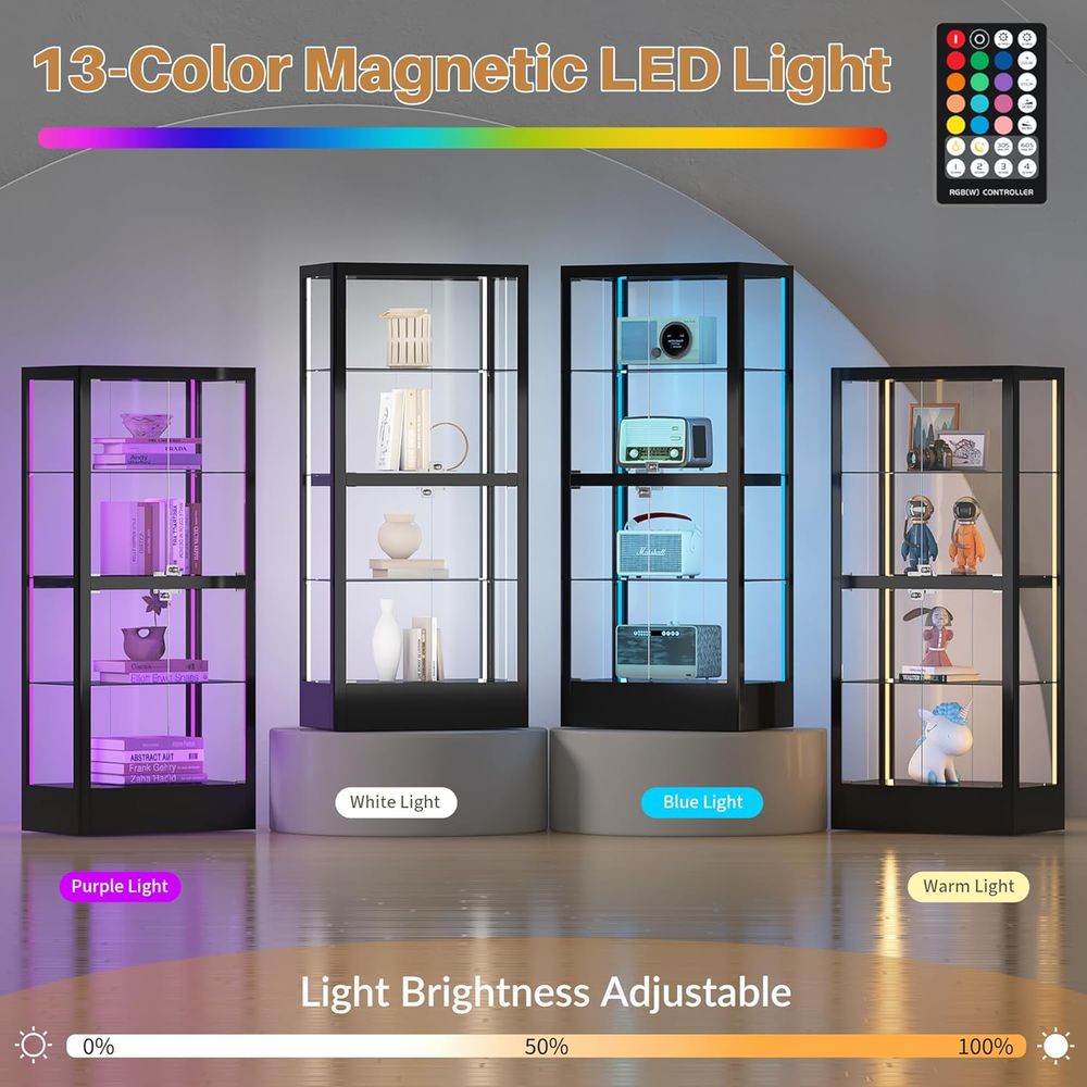 4-Sided Lockable Glass Display - Wine & Beer Quito 评论和价格